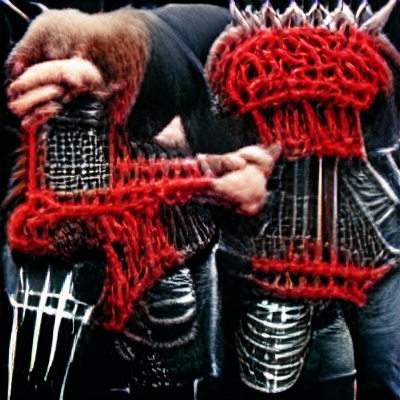 Heavy metal knitting, 500 iteraatiota, VQGAN + CLIP