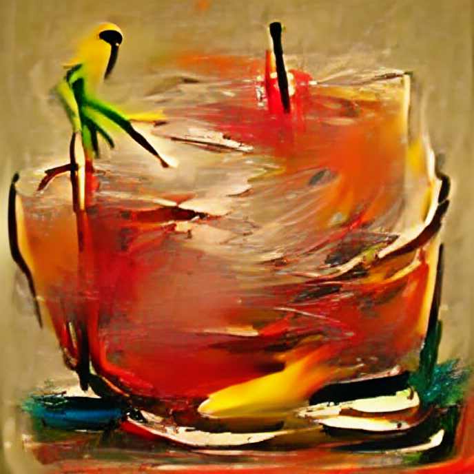 Abstract painting of a cocktail, 400 iteraatiota, VQGAN + CLIP