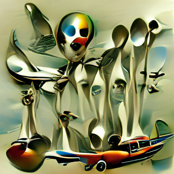 A spoon that is an aeroplane surrealist, 500 iteraatiota, VQGAN + CLIP