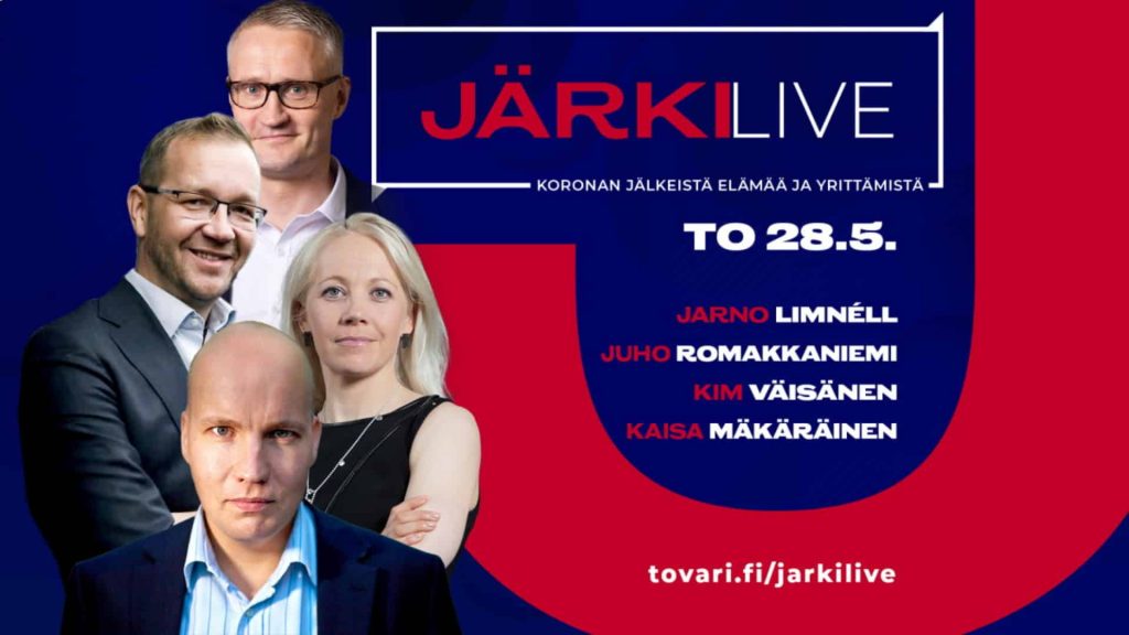 Järkilive keskustelijat: Jarno Limnell, Juho Romakkaniemi, Kim Väisänen ja Kaisa Mäkäräinen.